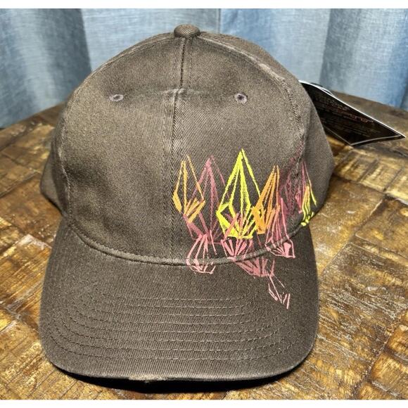 VOLCOM hat flexfit fitted brown Distressed Baseball cap Size Xsmall - Picture 9 of 16